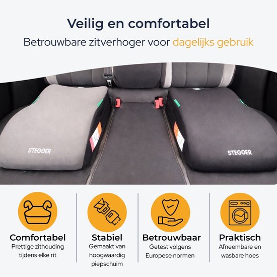 Zitverhoger - Kinderzitje - Stoelverhoger - Zitverhoger Auto - Autostoeltje - STEGGER van Merkloos — afbeelding 3