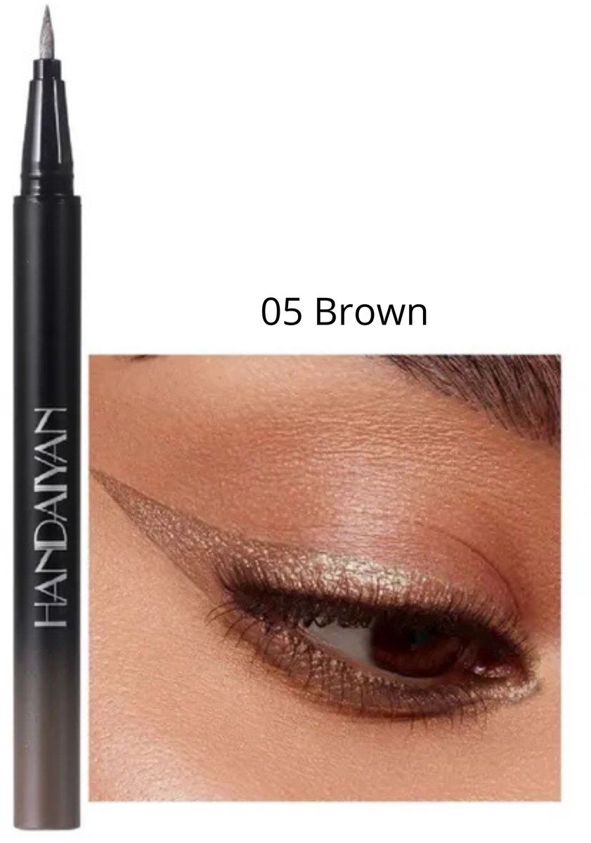 Vivid Metallic Liquid Eyeliner - 05 Brown - Waterproof - 0.8ml