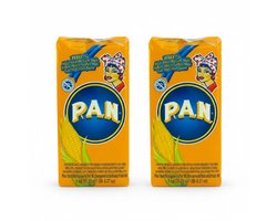 Duo-pack: 2 x 1 kg Voorgekookt Geel Maismeel (Harina de Maíz Amarillo) - Geel Maïsmeel in Oranje Verpakking - Totaal 2kg met Kajal Sticker