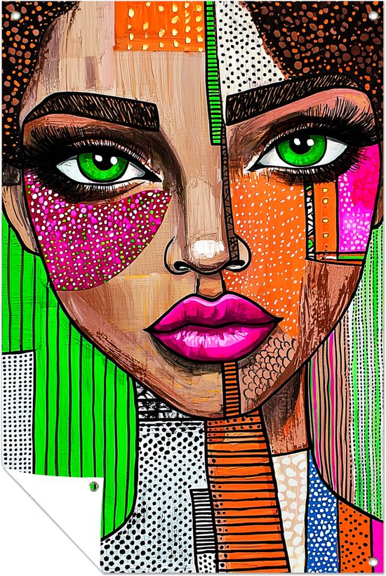 Groene ogen portret - Buiten - Tuin - Tuinposter - 40x60 cm