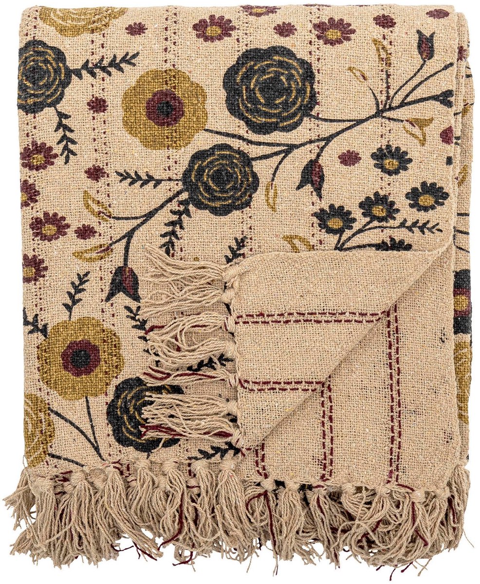 Plaid gerecycled katoen nature Eydis 130x160cm