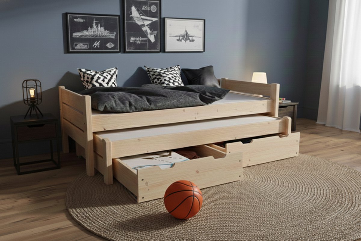 Rockwood® Kinderbed Combi Naturel met 2 lattenbodems