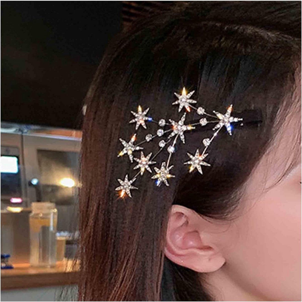 Glanzende Ster Haarspeld met Kristallen Strass - Luxe Haaraccessoire voor Bruid en Feest