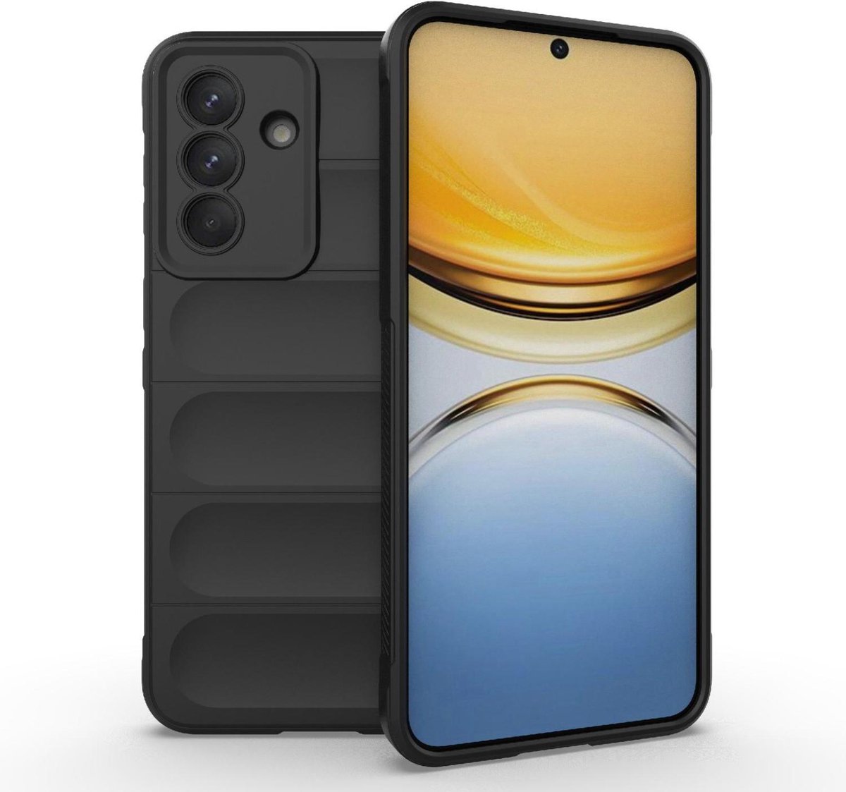 Mobigear Hoesje geschikt voor Samsung Galaxy A57 Telefoonhoesje Flexibel TPU | Mobigear Bumpy Backcover | Galaxy A57 Case | Back Cover - Zwart