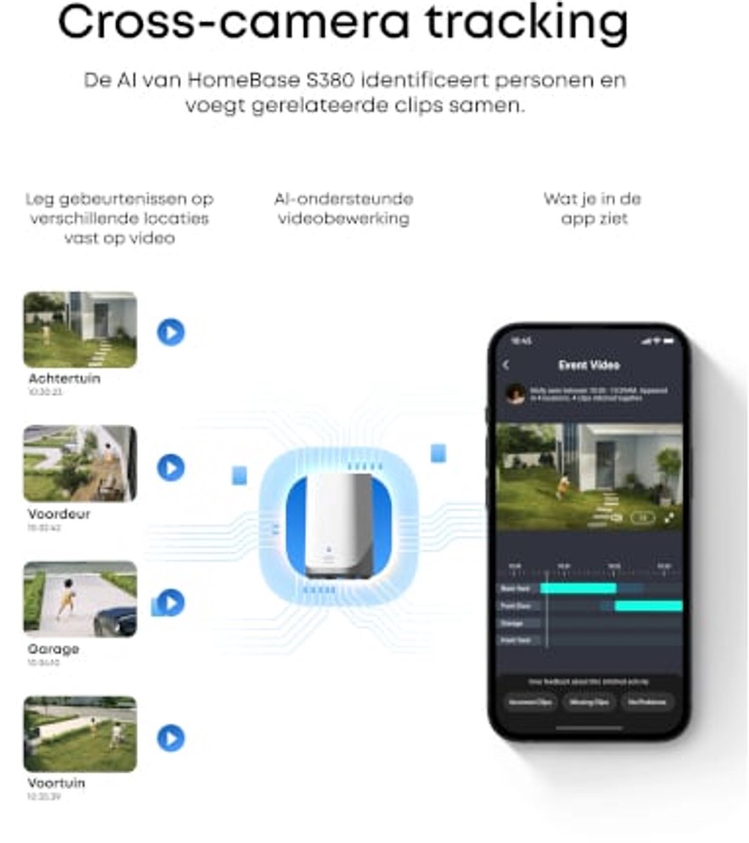 eufy SoloCam E42 4-Cam Kit, 4K PTZ beveiligingscamera outdoor, HomeBase S380, 360° pan/tilt, AI-tracking, zonne-energie, 16TB opslag – foto 8