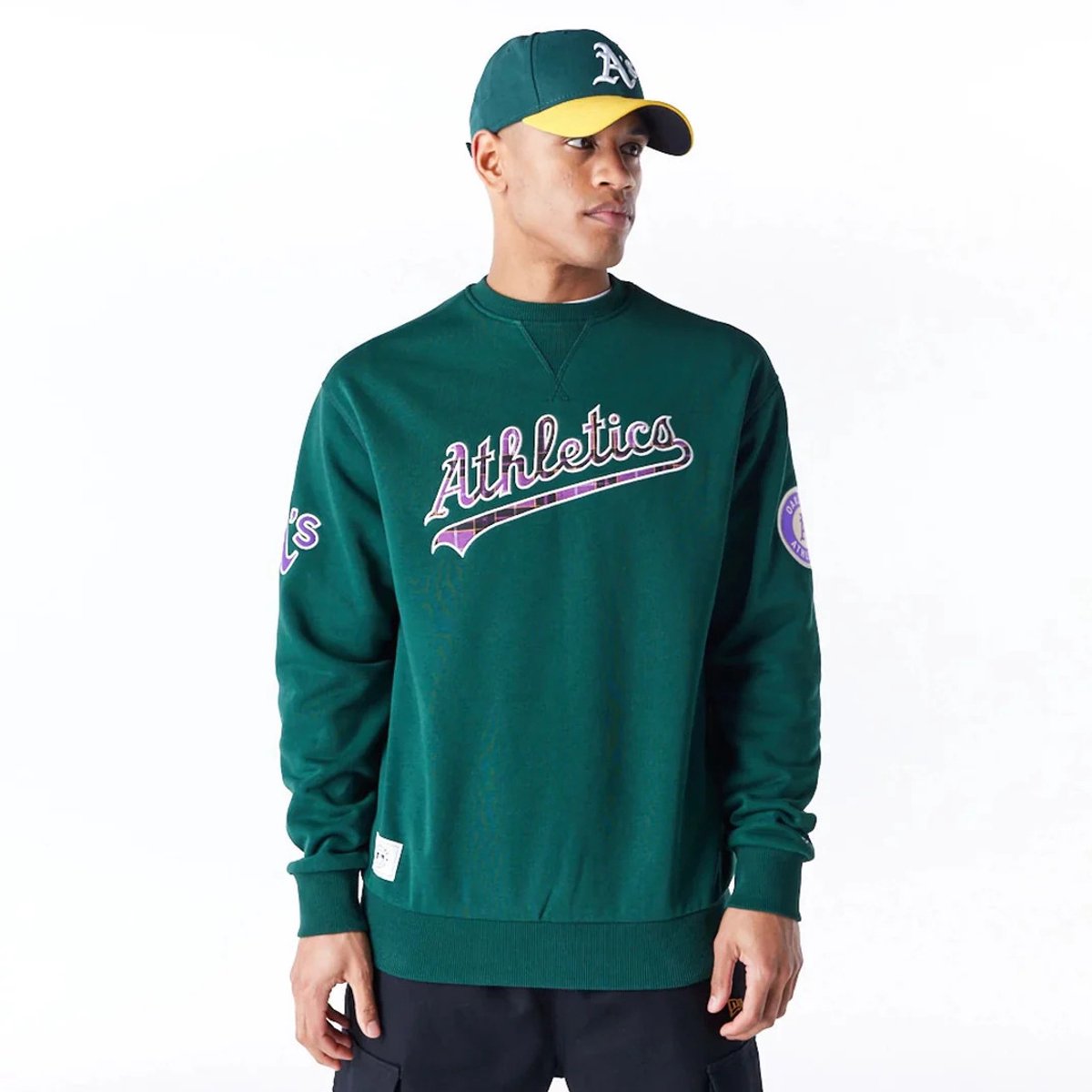 Sweatshirt Oakland Athletics MLB Tartan Infill Groen