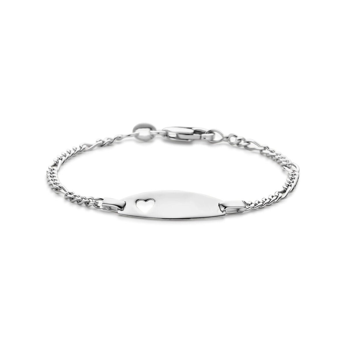 Zilveren graveerarmband hartje 11 - 13 cm - 1021943
