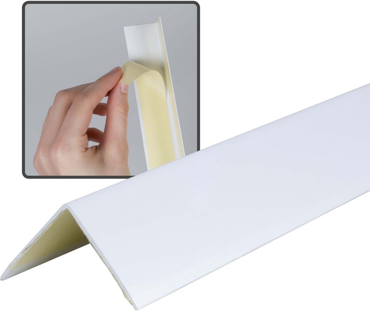PVC Hoekprofiel - Hoekbescherming Strip - Randen Beschermen - Zelfklevend PVC - 200cm - Wit
