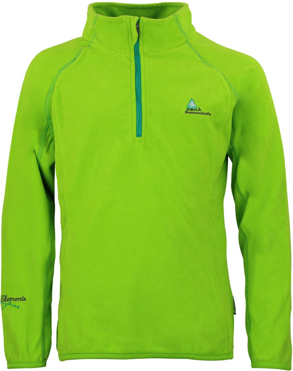 Microfleece sweatshirt met halve rits voor meisjes Peak Mountain Gafine Limoengroen