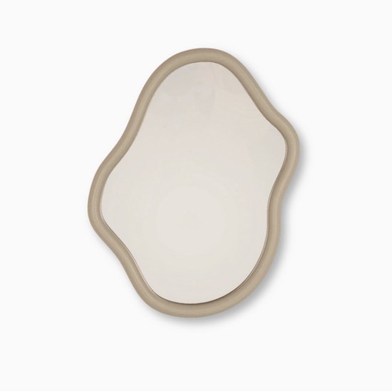 Foto: Housevitamin retro organische wandspiegel taupe moderne design spiegel mdf glas 30 x 40 cm