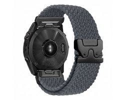 Nylon bandje - geschikt voor Garmin Fenix 3 / 5X (Plus) / 6X (Pro) / 7X (Pro) / 8 (51 mm) / Tactix (7) / Descent Mk 51 mm / Instinct 2x / 3 - 50mm / D2 / Epix Pro 2 (51 mm) - grijs