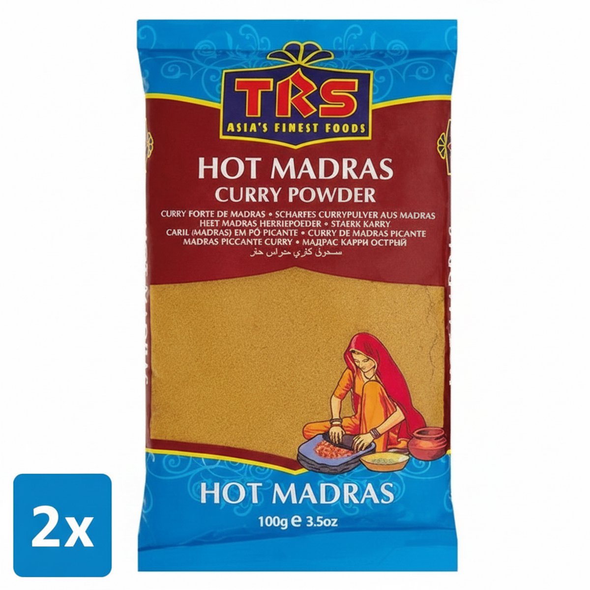 2 x TRS Madras Hot Curry Poeder – Pittige Indiase Kruidenmix – Krachtig & Aromatisch – Voor Curry’s, Vlees & Groenten