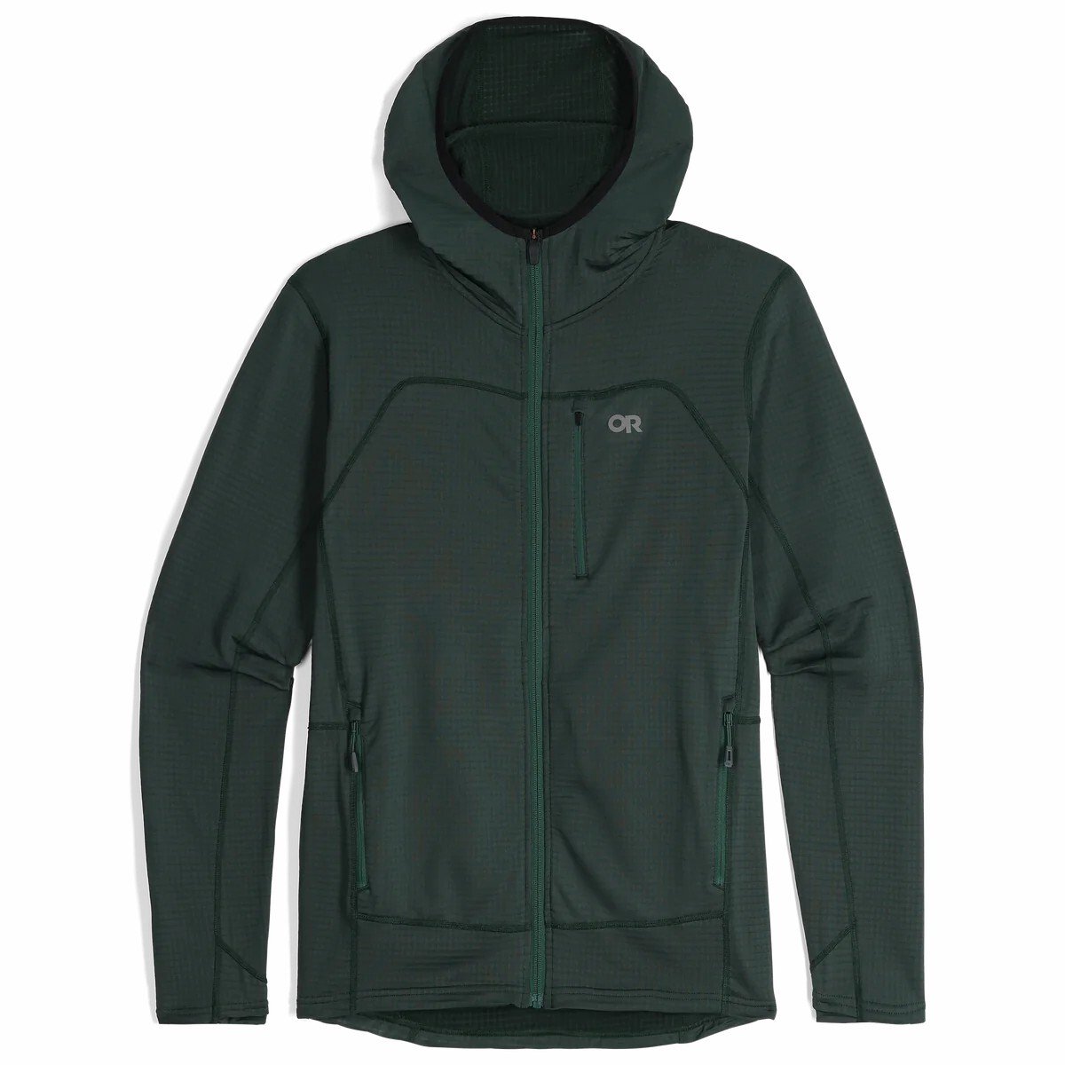 Full zip fleece hoodie Outdoor Research Vigor Grid Groen