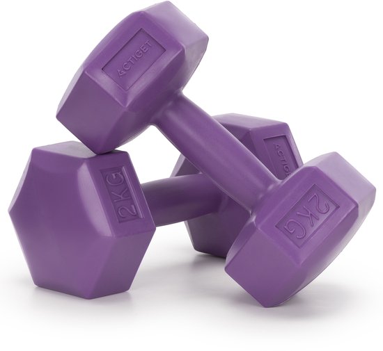 Actiget® Dumbbell Set - 2 KG - Paars - Oefengewichten