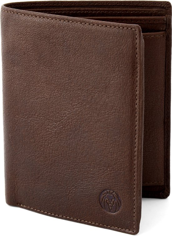Portefeuille en cuir marron Stand-Up California