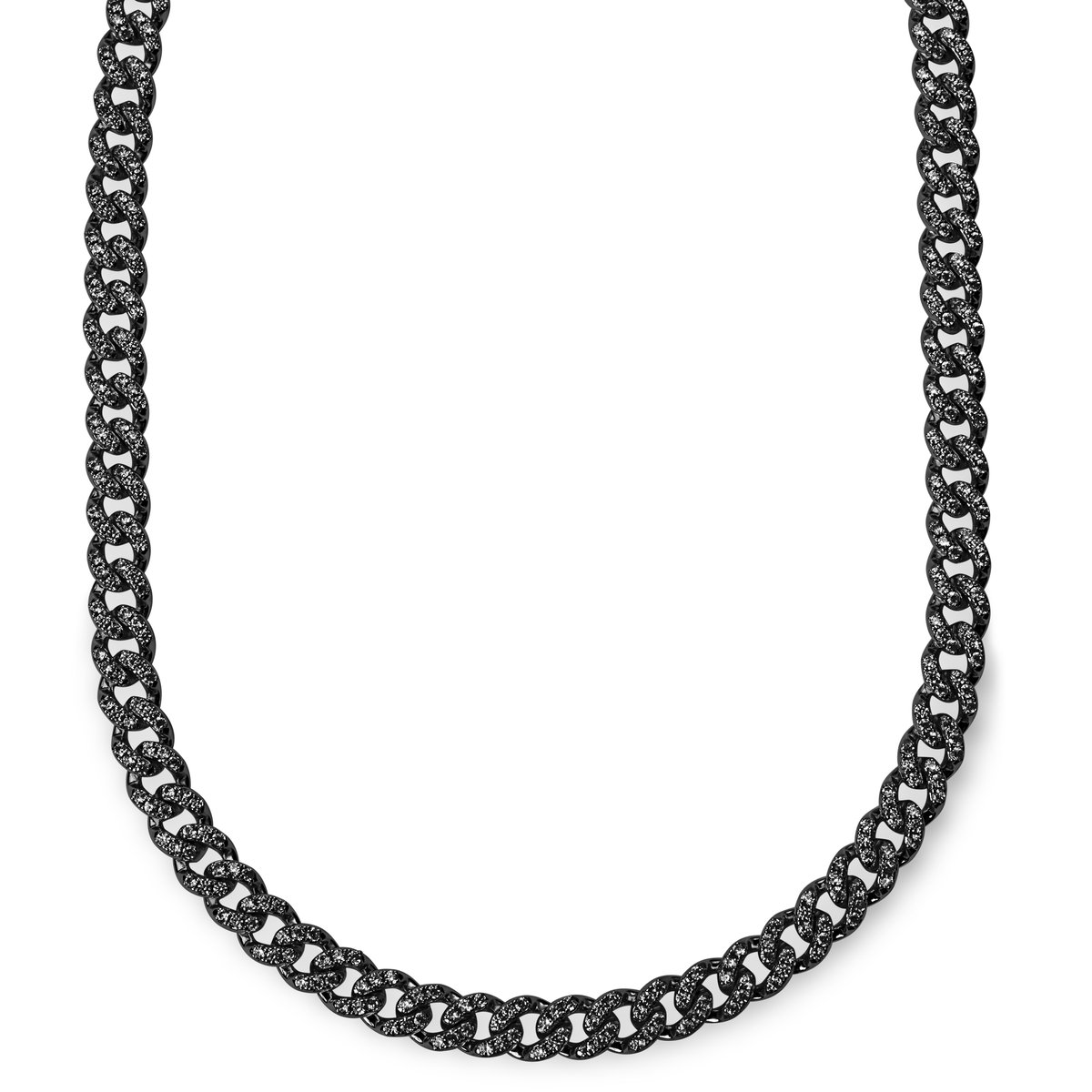 Nicos | 8 mm Zwarte Cubaanse Ketting met Zirkonia's
