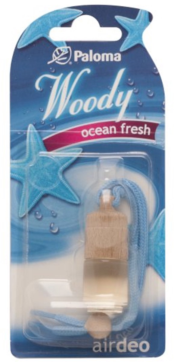 Auto Luchtverfrisser Woody Ocean Fresh – Houten Geurhanger met Oceaangeur – 4 ml – Werkt tot 1 Maand – Langdurige Parfumgeur voor Auto Interieur 1 Stuks [P03696]