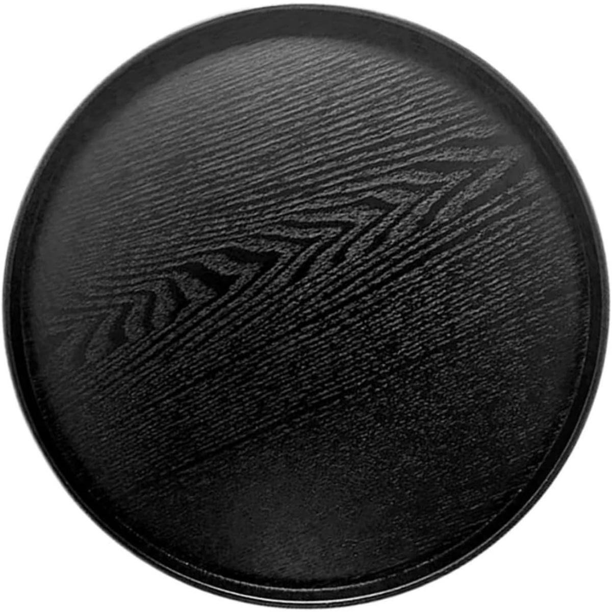 GELLDG Dienbladen - Klein houten dienblad rond - Dienblad met nerf - Decoratieve dienbladen - Design presenteerblad - Kaarsenplateau - Sierschaal - Decoratieschaal - Tapasplank - Serveerschaal - Hout - Diameter 27 cm - Zwart