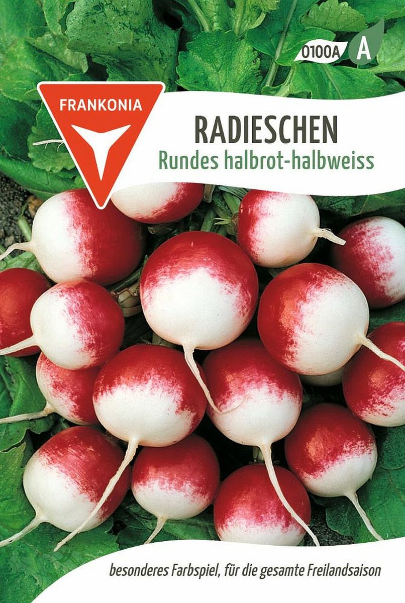 Radijsjes, rond, half rood, half wit, bestseller groentezaden, radijszaad