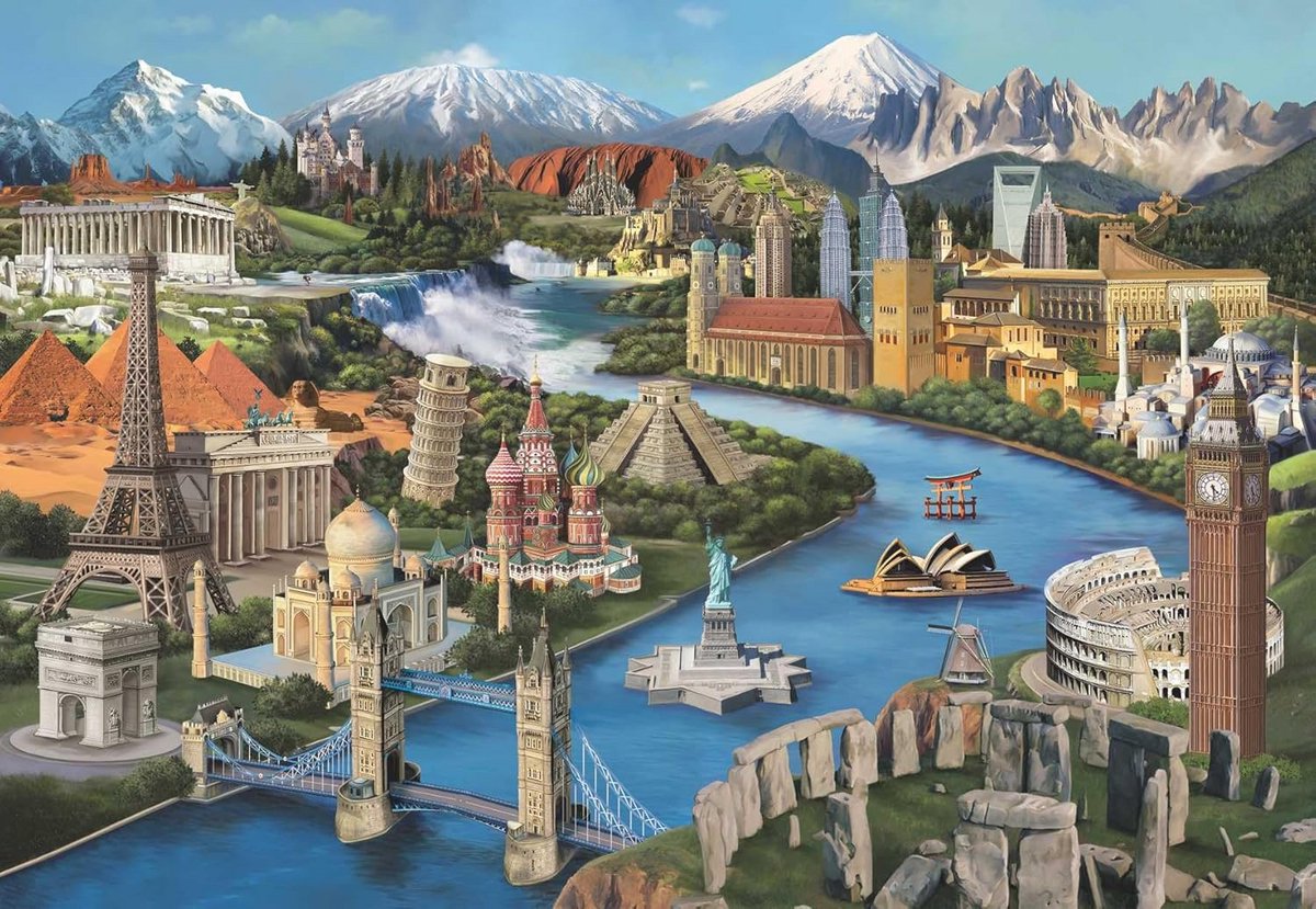 Puzzel 2000 stukjes: Populaire Wereldmonumenten