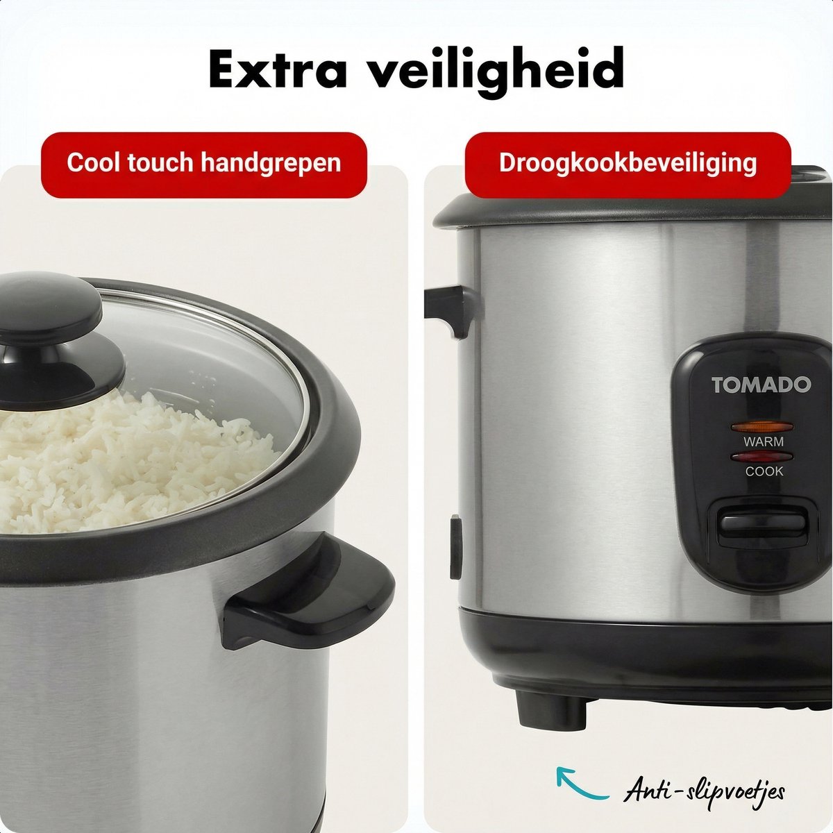 Tomado Rijstkoker TRC1001S aanbieding bij Dirk