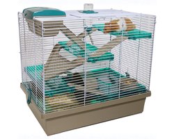 DnA® Hamsterkooi - Hamster Speelgoed - Hamster - Wit en Teal - 36cm x 51cm x 46cm