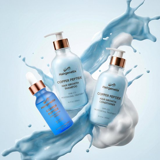 Copper Peptide (GHK-Cu) Haargroei Set - Shampoo, Conditioner en Serum - Hairgenetix
