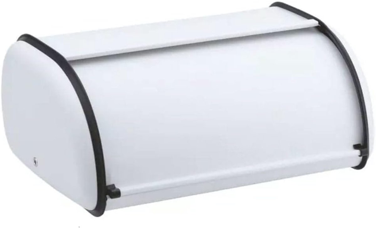 Goodivery ®Broodtrommel van staal, wit, klein, 36 cm x 24 cm x 15 cm, 3 kg
