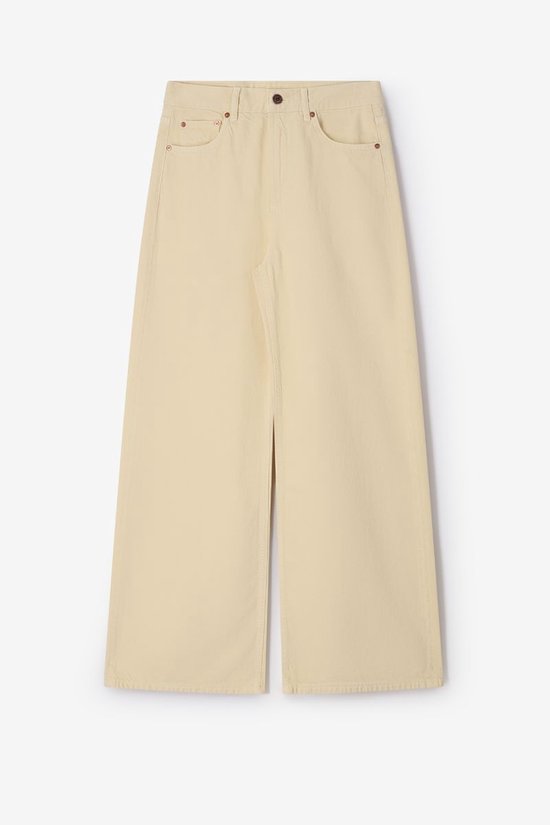 Lichtgele Wide Leg Jeans