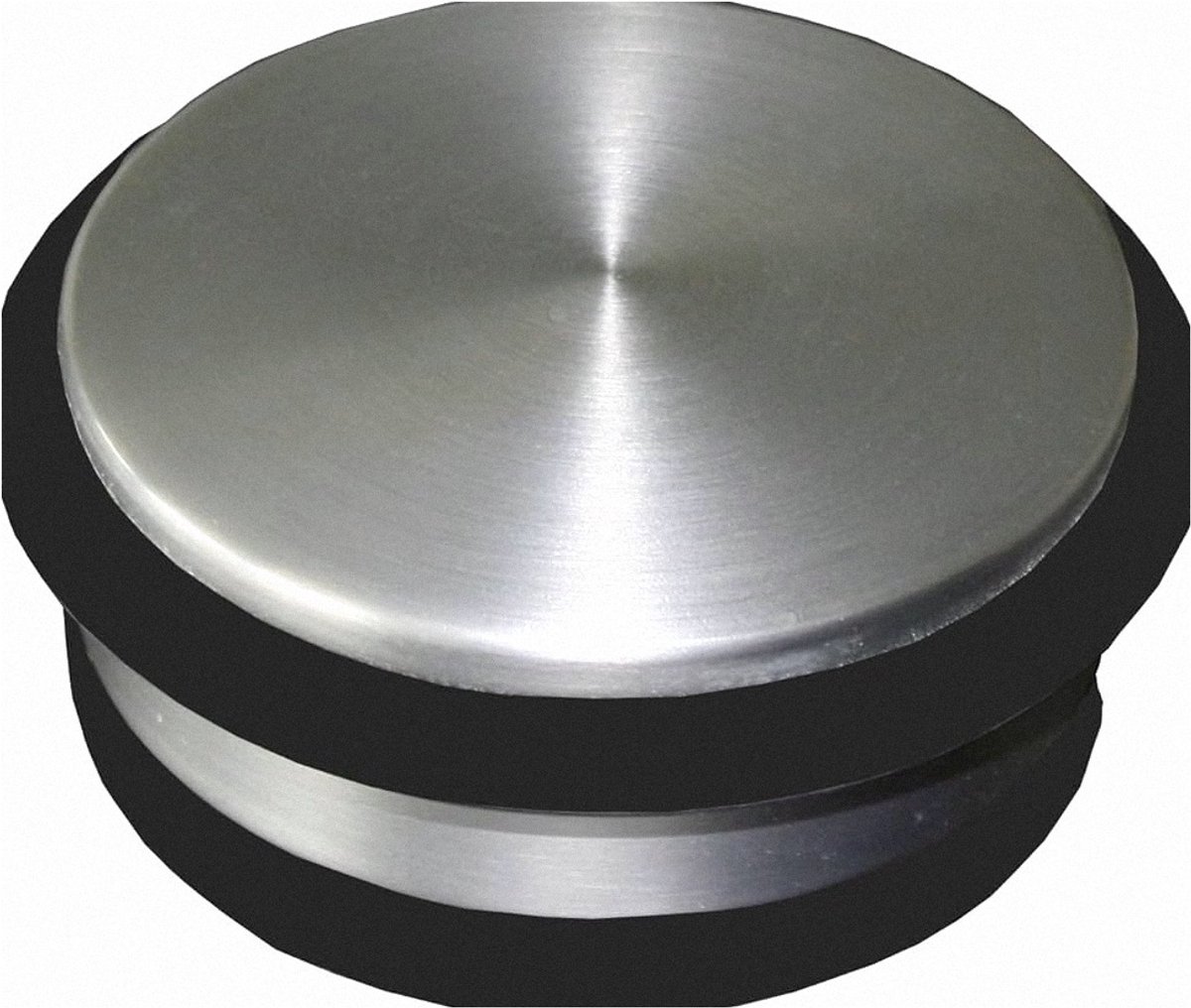 Deurstopper - Deurdemper Vloer - Voorkom Dichtslaan - Zware Vaste Stand - 10.8 cm Diameter - Geborsteld Staal