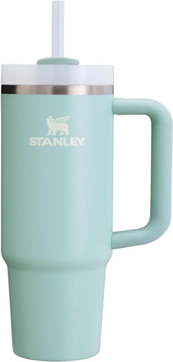 Stanley Quencher H2.0 Flowstate Tumbler 0.89L (Seafoam) - RVS - Lekvrije Thermosbeker met Rietje & Handvat – Geïsoleerd RVS – BPA-vrij - Drinkfles Waterfles
