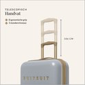 Gouden telescopische handvat van een grijze SUITSUIT koffer, 3 standen, 106 cm.