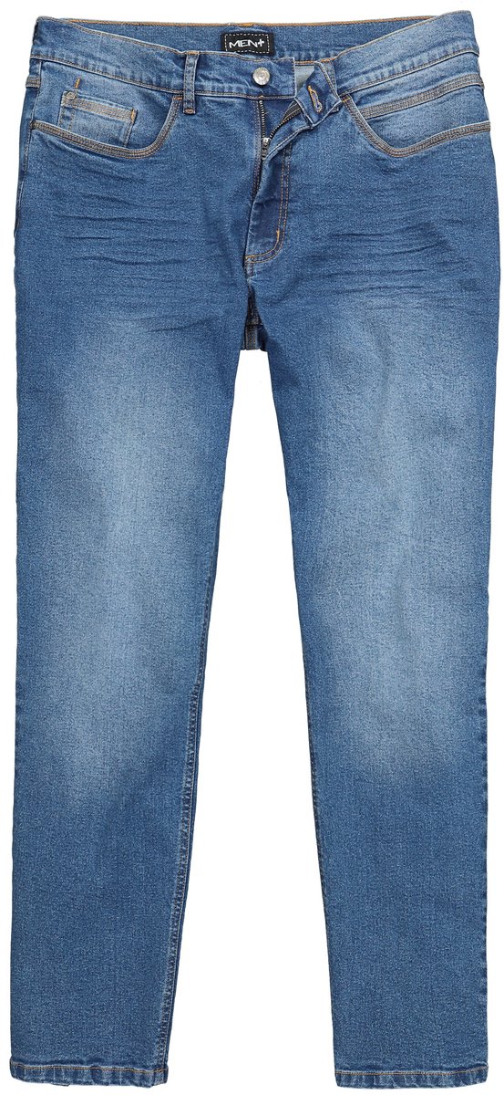 Men Plus - Heren - Jeans 5-pocket tapered loose fit - Blauw denim - Maat 27