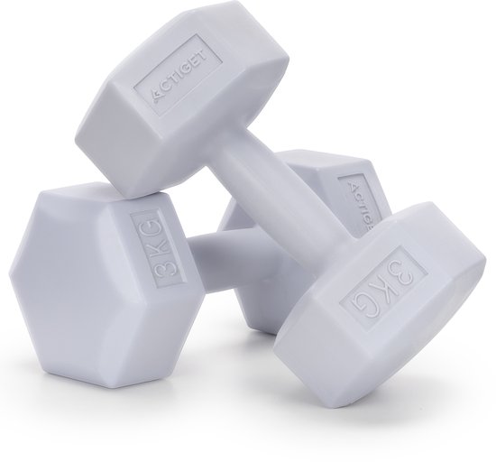 Actiget® Dumbbell Set - 3 KG - Grijs - Oefengewichten