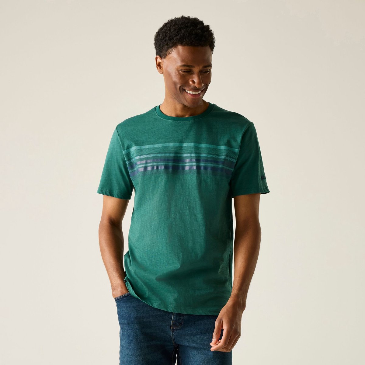 Rendro heren T-shirt met korte mouwen en grafische print Grenate