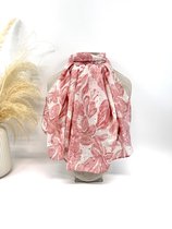 Lange dames sjaal Jolie-gebloemd motief-roze wit licht roze goud