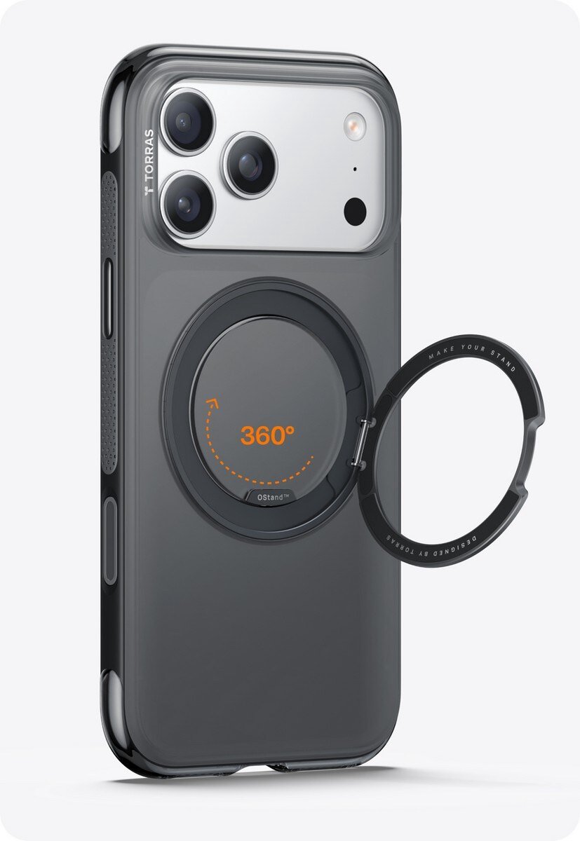 iPhone 16 Pro Max hoesje met MagSafe, militaire valbescherming, 360° draaibare standaard, zwart - Afbeelding 5