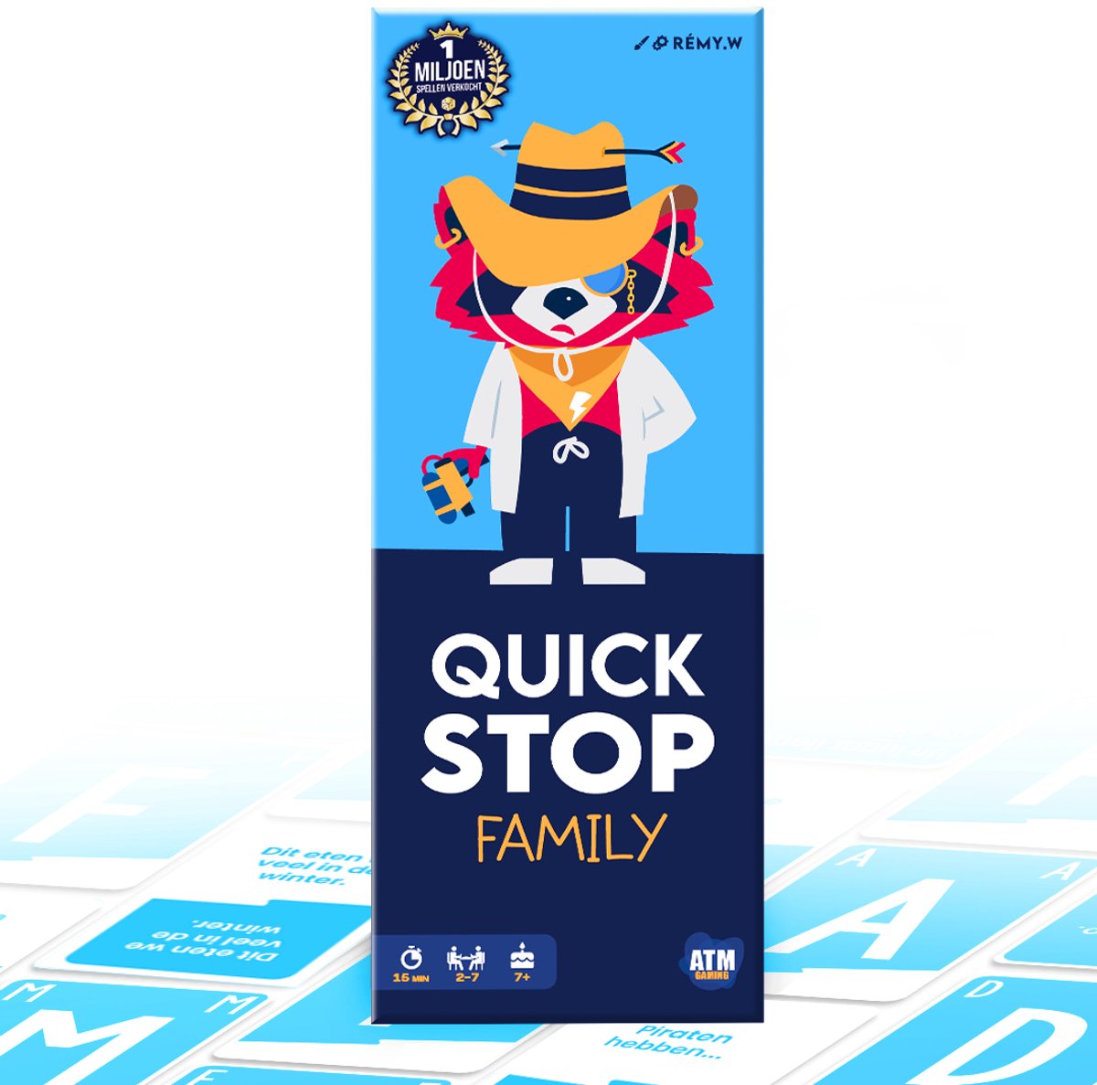 Quickstop Family - ATM Gaming – Kaartspel voor gezin & kinderen – Familiespel met letters en categorieën – 2-7 spelers – vanaf 8 jaar — afbeelding 3