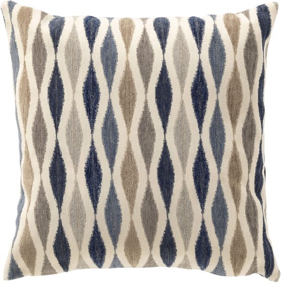Dutch Decor TULA - Coussin 45x45 cm - Motif ondulé - Dark Denim - Bleu