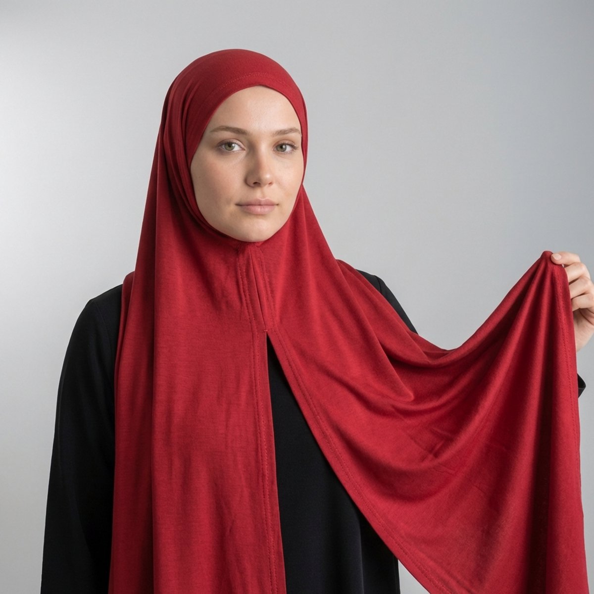 FIRASET Bordeauxrood Praktische Instap-Sjaal van Viscose Jersey - Hoofddoek - Hoofddeksel - Hijab – Turks Fabriqa