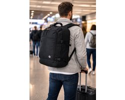 Benzi Guarda Rugzak - Handbagage Rugzak - Ruime en Veelzijdige Rug Tas | Ideaal voor Dagelijks Gebruik en Reizen | Comfortabel en Stijlvol | Rugtas voor Dames & Heren | 50*34*25 cm | 42 Liter - Zwart