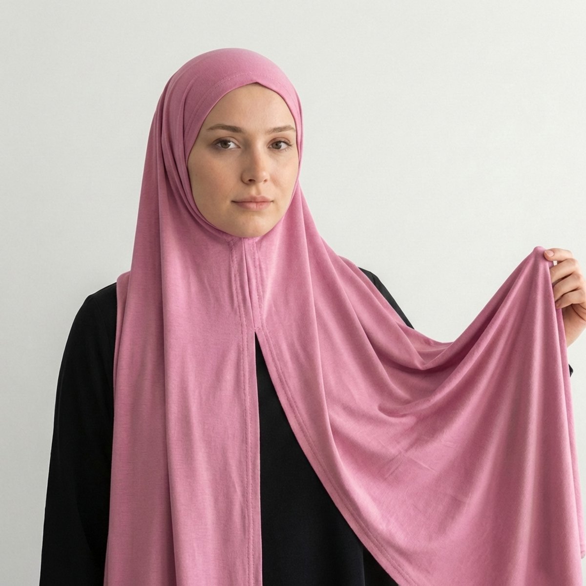 FIRASET Oudroze Praktische Instap-Sjaal van Viscose Jersey - Hoofddoek - Hoofddeksel - Hijab – Turks Fabriqa
