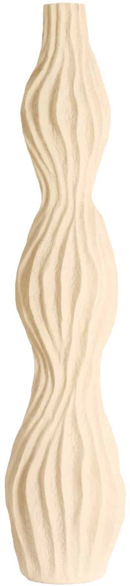 Vaas Vania - Crème - 19.5x19x93.5cm - Keramiek - Modern - Bloemenvaas - Woondecoratie - Decoratieve vaas voor woonkamer of slaapkamer - Moederdag - Moederdag cadeautje - Moederdag cadeau voor mama