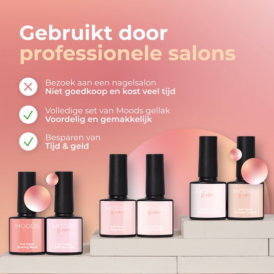 Moods Gellac 6-delige Set - Gellak Starterspakket - Gel Nagellak - 8ML - Soft Petals - Gellac - Nagels - Chique Kleuren - HEMA- & TPO-vrij