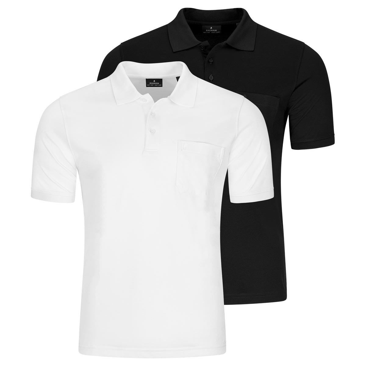 RAGMAN Heren poloshirt 2 pack Basic