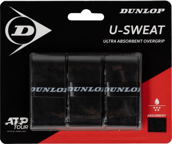 Dunlop- Grip U-SWEAT OGRIP BLK 3PCS BLISTER Unisex Grip - Zwart