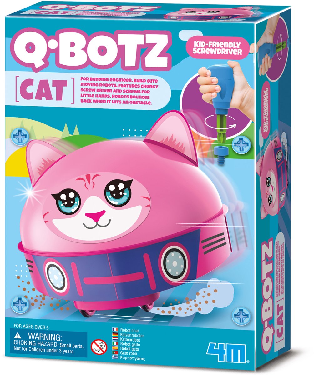 4M Wetenschap En Spel - Bouw Je Eigen Kat Robot - Bouwpakket - Kidzrobotix - Q.Botz - 5 Jaar