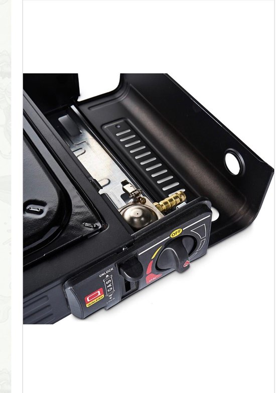Draagbaar 2 pits gasstel campingkooktoestel cooker met 12x butaangas - Perfect voor noodsituaties, outdoor, caravan en kamperen, inclusief 2 branders, gaspit, campeergas, gasstove en portable cooker, van Draagbaar — afbeelding 4