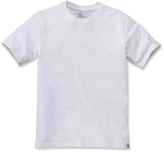 Witte Carhartt T-shirt met korte mouwen en ronde hals.