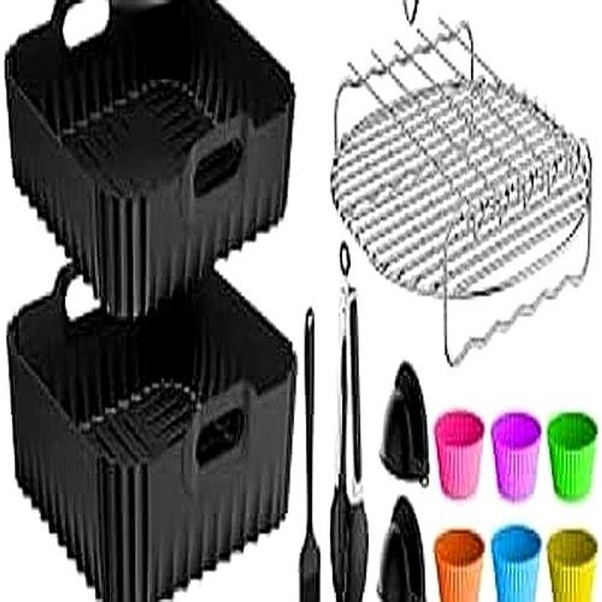 Famanu – Siliconen vorm voor heteluchtfriteuse 10,8 liter - herbruikbaar airfryer inzetstuk - hittebestendig - antiaanbak - makkelijk schoon te maken en vaatwasserbestendig